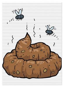 Wallario Schaum-Badematte »Comic Scheißhaufen mit Fliegen« , Höhe 5 mm, rutschhemmend, geeignet für Fußbodenheizungen