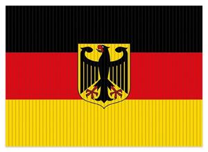 Wallario Schaum-Badematte »Deutsche Flagge mit Wappen« , Höhe 5 mm, rutschhemmend, geeignet für Fußbodenheizungen