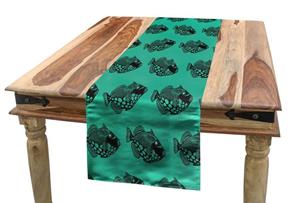 Abakuhaus Tischläufer »Esszimmer Küche Rechteckiger Dekorativer Tischläufer«, blau Wasser Runden auf Seefisch