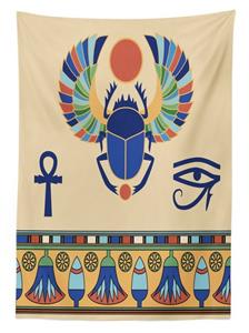 Abakuhaus Tischdecke »Farbfest Waschbar Für den Außen Bereich geeignet Klare Farben«, ägyptisch Scarab Eye-Motiv
