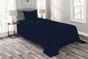 Abakuhaus Tagesdecke »Set mit Kissenbezügen Waschbar«, , Polka Dot Blaue Punkte Retro-Stil