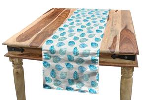 Abakuhaus Tischläufer »Esszimmer Küche Rechteckiger Dekorativer Tischläufer«, Aquarell Gefallen Blaue Blätter