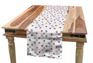 Abakuhaus Tischläufer »Esszimmer Küche Rechteckiger Dekorativer Tischläufer«, Vereinigte Staaten von Amerika Viertel von Juli Squares