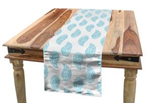 Abakuhaus Tischläufer »Esszimmer Küche Rechteckiger Dekorativer Tischläufer«, blau Paisley Tear Drop Formen Kunst