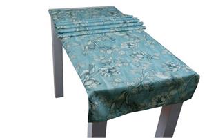 Beties Tischläufer »Vogel Traum«, Tischläufer ca. 57x175 cm Tischband im geschmackvollen Vögel Design 100% Baumwolle (Nordlicht-blau)
