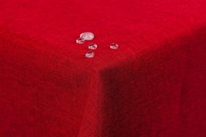 First-Tex Tischdecke, Tischdecke Leinenoptik Lotuseffekt abwaschbar mit gerader Saumkante 90x90 eckig in rot