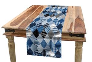 Abakuhaus Tischläufer »Esszimmer Küche Rechteckiger Dekorativer Tischläufer«, Blau Diamantförmig Patchworks
