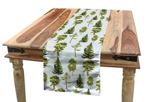 Abakuhaus Tischläufer »Esszimmer Küche Rechteckiger Dekorativer Tischläufer«, Blätter Pine Oak Tannenbaum Grafik
