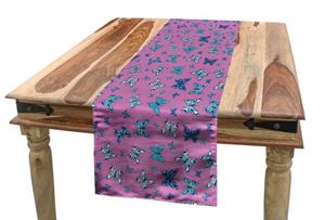 Abakuhaus Tischläufer »Esszimmer Küche Rechteckiger Dekorativer Tischläufer«, Blau Und Pink Schmetterlinge