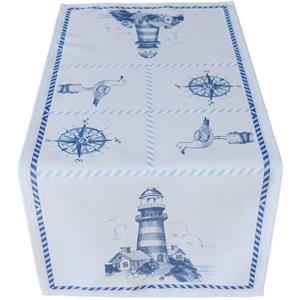 Matches21 HOME & HOBBY Tischdecke »Tischläufer Leuchtturm & Maritimes blau weiß 40x90 cm« (1-tlg)