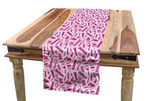 Abakuhaus Tischläufer »Esszimmer Küche Rechteckiger Dekorativer Tischläufer«, Baby Pink Make-up-Elemente und Kamm
