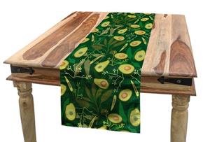 Abakuhaus Tischläufer »Esszimmer Küche Rechteckiger Dekorativer Tischläufer«, Avocado Retro Style-Blätter Früchte