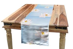Abakuhaus Tischläufer »Esszimmer Küche Rechteckiger Dekorativer Tischläufer«, Blume Cartoon Water Lily