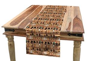 Abakuhaus Tischläufer »Esszimmer Küche Rechteckiger Dekorativer Tischläufer«, ägyptisch Ägyptologie Cartoon