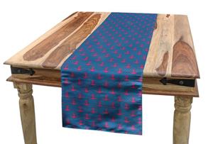 Abakuhaus Tischläufer »Esszimmer Küche Rechteckiger Dekorativer Tischläufer«, Anker Rosa auf Blau punktiert