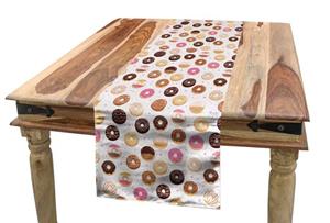 Abakuhaus Tischläufer »Esszimmer Küche Rechteckiger Dekorativer Tischläufer«, Rosa Bunte Yummy Donuts