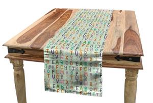 Abakuhaus Tischläufer »Esszimmer Küche Rechteckiger Dekorativer Tischläufer«, Alphabet Lustige bunte Buchstaben Kunst