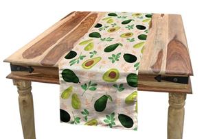 Abakuhaus Tischläufer »Esszimmer Küche Rechteckiger Dekorativer Tischläufer«, Avocado Seedy ganze Scheiben geschnitten Obst