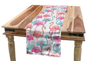 Abakuhaus Tischläufer »Esszimmer Küche Rechteckiger Dekorativer Tischläufer«, Aquarell Hawaii Flamingos