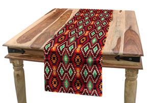 Abakuhaus Tischläufer »Esszimmer Küche Rechteckiger Dekorativer Tischläufer«, Amerikanischer Ureinwohner Diamantform Fliesen