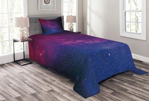 Abakuhaus Tagesdecke »Set mit Kissenbezügen Waschbar«, , Galaxis Stardust Raumregenbogen