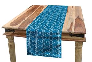 Abakuhaus Tischläufer »Esszimmer Küche Rechteckiger Dekorativer Tischläufer«, Abstract Mesh Art-Streifen auf Blau