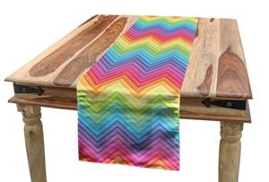 Abakuhaus Tischläufer »Esszimmer Küche Rechteckiger Dekorativer Tischläufer«, Regenbogen Bunte Vivid Chevron