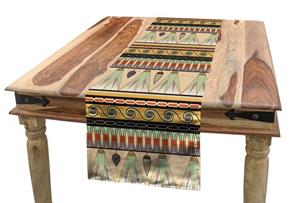 Abakuhaus Tischläufer »Esszimmer Küche Rechteckiger Dekorativer Tischläufer«, ägyptisch Abstrakt Indigenous