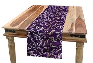Abakuhaus Tischläufer »Esszimmer Küche Rechteckiger Dekorativer Tischläufer«, Barock- Lavish Curls auf purpurrotem Ton
