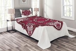 Abakuhaus Tagesdecke »Set mit Kissenbezügen Waschbar«, , Stammes Maroon Mandala Asian