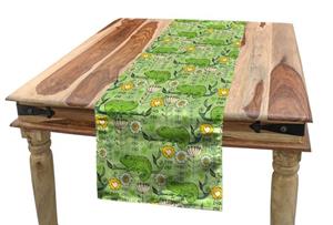 Abakuhaus Tischläufer »Esszimmer Küche Rechteckiger Dekorativer Tischläufer«, Blume Chameleons auf Branchen