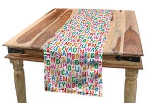 Abakuhaus Tischläufer »Esszimmer Küche Rechteckiger Dekorativer Tischläufer«, Alphabet Vibrant Bubbly Charaktere
