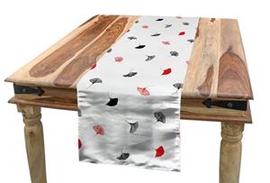 Abakuhaus Tischläufer »Esszimmer Küche Rechteckiger Dekorativer Tischläufer«, Blatt Rot Schwarz Ginkgo-Blätter