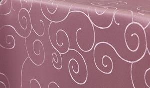 First-Tex Tischdecke,  Ornament Damast Tischdecke 135x180 cm oval rosa Pflegeleicht, Hochwertig, Bügelarm, Schnelltrocknend, Farbecht