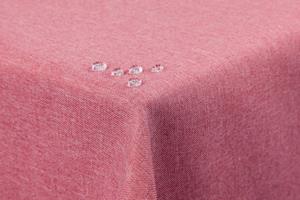 First-Tex Tischdecke, Tischdecke Leinenoptik Lotuseffekt abwaschbar mit gerader Saumkante110x140 eckig in rosa