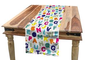 Abakuhaus Tischläufer »Esszimmer Küche Rechteckiger Dekorativer Tischläufer«, Alphabet Einfache bunte Buchstaben