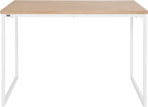Andas Esstisch Hulsig, (1 St.), mit einer pflegeleiten fühlbaren Struktur Holzoptik Tischplatte, mit einem weißen Metallgestell, in verschiedenen Größen erhältlich
