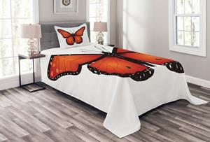 Abakuhaus Tagesdecke »Set mit Kissenbezügen Waschbar«, , Orange und Schwarz Big Monarch Breed-Motte