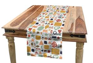 Abakuhaus Tischläufer »Esszimmer Küche Rechteckiger Dekorativer Tischläufer«, Abstrakt Formen mit Pinselstrichen