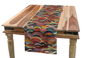 Abakuhaus Tischläufer »Esszimmer Küche Rechteckiger Dekorativer Tischläufer«, Abstrakte Geometrie Mosaik Motley