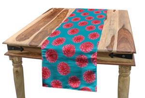 Abakuhaus Tischläufer »Esszimmer Küche Rechteckiger Dekorativer Tischläufer«, Blau Und Pink Vibrant Dahlia Petals