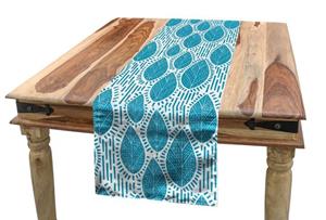 Abakuhaus Tischläufer »Esszimmer Küche Rechteckiger Dekorativer Tischläufer«, Blau und weiß Blatt und Streifen