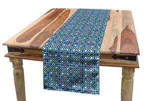 Abakuhaus Tischläufer »Esszimmer Küche Rechteckiger Dekorativer Tischläufer«, Abstrakt Tribal-Mosaik-Fliesen