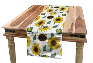 Abakuhaus Tischläufer »Esszimmer Küche Rechteckiger Dekorativer Tischläufer«, Sonnenblume Von Hand gezeichnet Blumenkunst