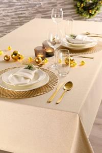 Beautex Tischdecke »Baumwolle Tischdecke mit Fleckenschutz, Gold glänzend, hochwertige Saumverarbeitung, festliche Tafeldecke, Größe und Farbe wählbar« (1-tlg)