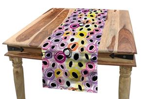 Abakuhaus Tischläufer »Esszimmer Küche Rechteckiger Dekorativer Tischläufer«, Abstrakte Geometrie Brush Stroke Oval