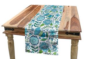 Abakuhaus Tischläufer »Esszimmer Küche Rechteckiger Dekorativer Tischläufer«, Blau und Grün Flora Natur Blume