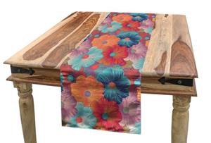Abakuhaus Tischläufer »Esszimmer Küche Rechteckiger Dekorativer Tischläufer«, Blumen Überlappten Blütenblätter