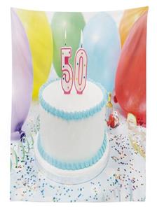 Abakuhaus Tischdecke »Farbfest Waschbar Für den Außen Bereich geeignet Klare Farben«, 50. Geburtstag Alter 50 Kuchen-Party