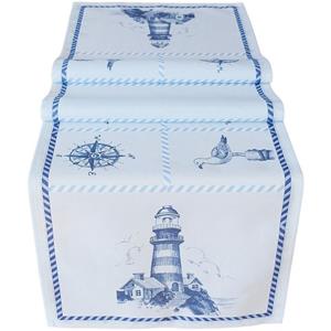 Matches21 HOME & HOBBY Tischdecke »Tischläufer Leuchtturm & Maritimes blau weiß 40x140 cm« (1-tlg)